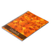 花の写真のオレンジ庭ユリ名前 ノートブック (左側)