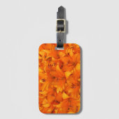 花の写真のオレンジ庭ユリ ラゲッジタグ (正面縦)