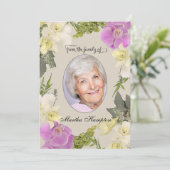 花の写真の悔やみや弔慰は蘭との感謝していしています サンキューカード (スタンド正面)