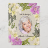 花の写真の悔やみや弔慰は蘭との感謝していしています サンキューカード (正面/裏面)