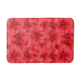 花の写真の赤い庭ユリの雨滴 バスマット
