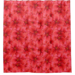 花の写真の赤い庭ユリ シャワーカーテン