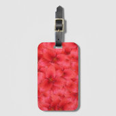 花の写真の赤い庭ユリ ラゲッジタグ (正面縦)