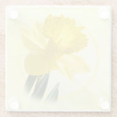 花の写真イエローダフォディル自然ピック ガラスコースター (裏面)