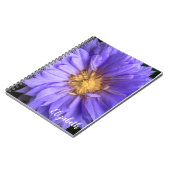 花の写真エレガントパープルフラワーカスタム ノートブック (左側)