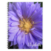 花の写真エレガントパープルフラワーカスタム ノートブック (正面)