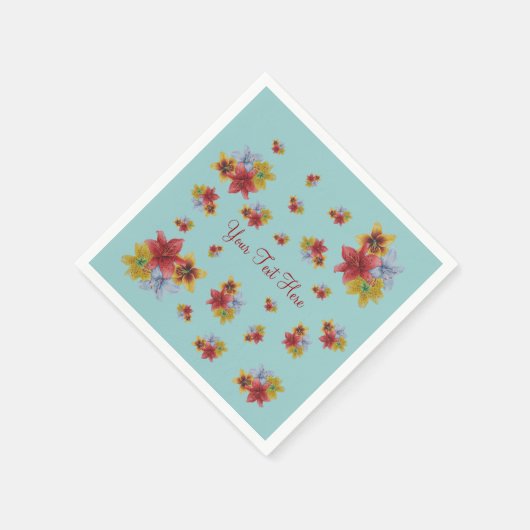 花の写真カラフルユリかわいらしフローラ スタンダードカクテルナプキン (角)