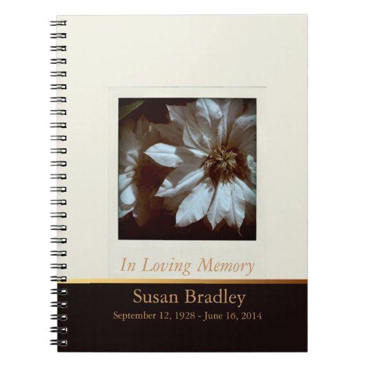 花の写真クレマティス3葬式ゲストブック ノートブック (正面)