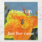 花の写真ビーオレンジイエローカンナリリー ワインラベル (シングルラベル)