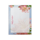 花の写真ピンクイースターリリーハッピーイースター ノートパッド (回転)