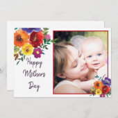 花の写真フレーム 母の日のカード シーズンカード (正面/裏面)