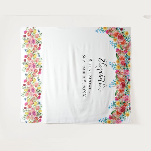 花の写真用背景 結婚式 シャワー タペストリー (正面(横))