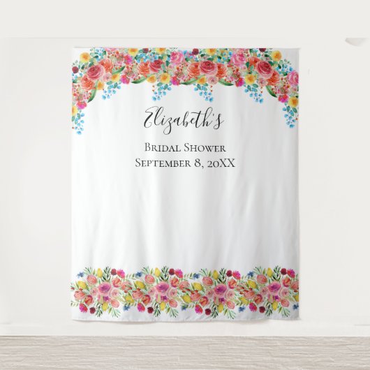 花の写真用背景 結婚式 シャワー タペストリー (正面)