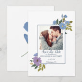 花の写真 ウェディング セーブ・ザ・デート 招待状 (正面/裏面)