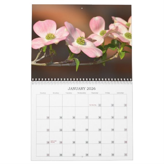 花の写真 カレンダー (1月 2026)