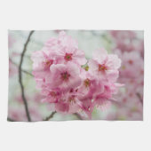 花の写真、ピンクさくらんぼブロッサム キッチンタオル (横)