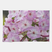 花の写真、ピンク色のフロックス花 キッチンタオル (横)