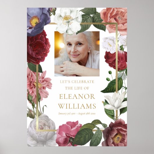 花の写真 命の祝祭 葬儀看板 ポスター