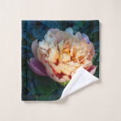 花の写真 – 桃の牡丹 バスタオルセット (ウォッシュタオル)