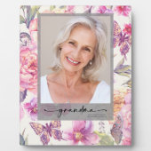 花の写真 祖母 追悼記念品 フォトプラーク (正面)