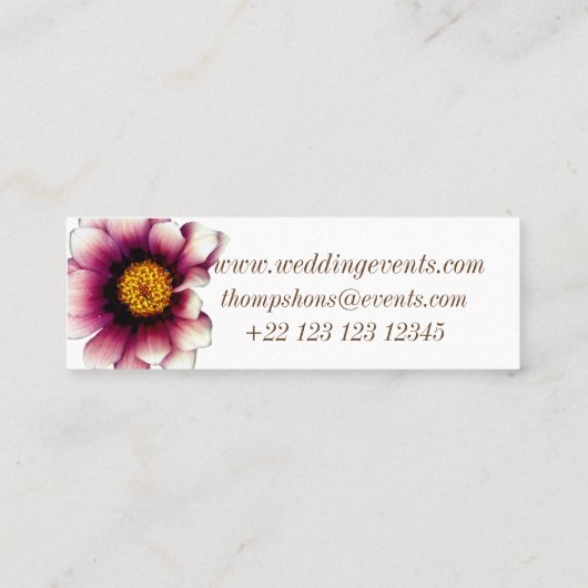 花の写真、花の名刺 スキニー名刺 (裏面)