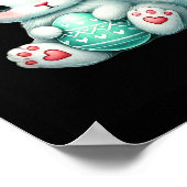 花の冠とイースターバニー女の子の女性フローラ ポスター (角)