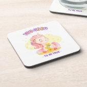 花の冠のあるユニコーンポートレート コースター (左側)