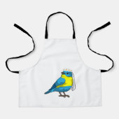 花の冠をつけた花嫁としての鳥 エプロン (正面)