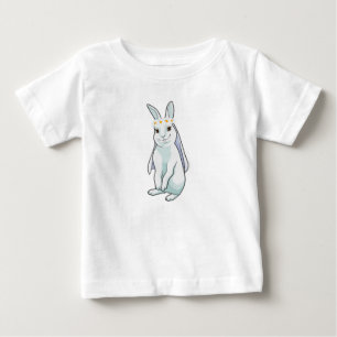 花の冠をつけた花嫁のウサギ ベビーTシャツ