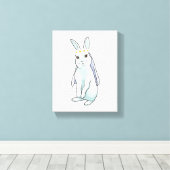 花の冠を被ったウサギの花嫁 キャンバスプリント (インサイチュ (ウッドフロア))