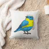 花の冠を被った花嫁としての鳥 クッション (ブランケット)