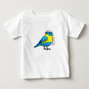 花の冠を被った花嫁としての鳥 ベビーTシャツ