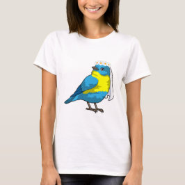 花の冠を被った花嫁としての鳥 Tシャツ