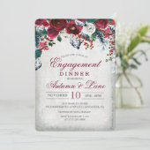 花の冬のエンゲージメントディナー招待状 招待状 (スタンド正面)