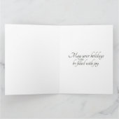 花の冬のリースの中の可愛いウサギ カード (内部)