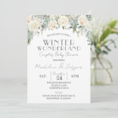 花の冬の不思議の国、カップルのベビーシャワー 招待状 (スタンド正面)