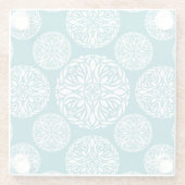 花の冬の雪片 ガラスコースター (裏面)