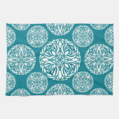 花の冬の雪片 キッチンタオル (横)