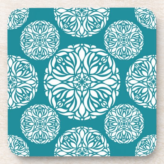 花の冬の雪片 コースター (正面)