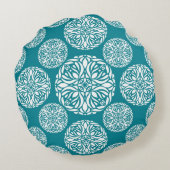 花の冬の雪片 ラウンドクッション (裏面)