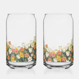花の冷コーヒーグラスボトル ガラス缶