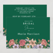 花の出欠カード 招待状 (正面/裏面)