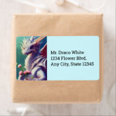 花の出荷ラベル付き白いドラゴン ラベル (インサイチュ)