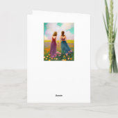花の分野で美しいレズビアン・カップル カード (裏面)