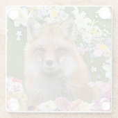 花の分野のおとぎ話のキツネ ガラスコースター (裏面)