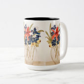 花の切り花瓶 ツートーンマグカップ (正面右)