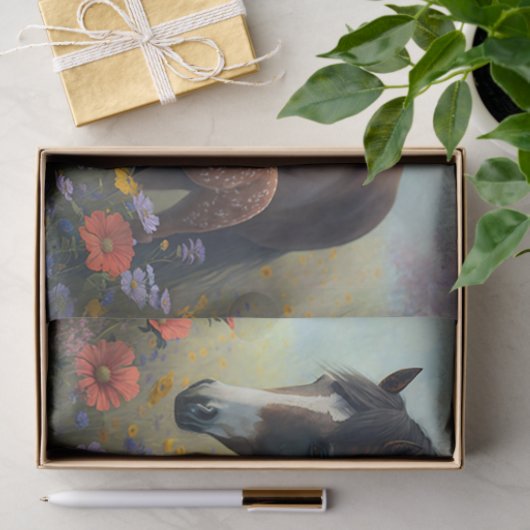 花の切り離しの分野で雌馬と雌馬 薄葉紙 (ギフト)