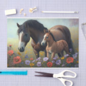 花の切り離しの分野で雌馬と雌馬 薄葉紙 (クラフト)