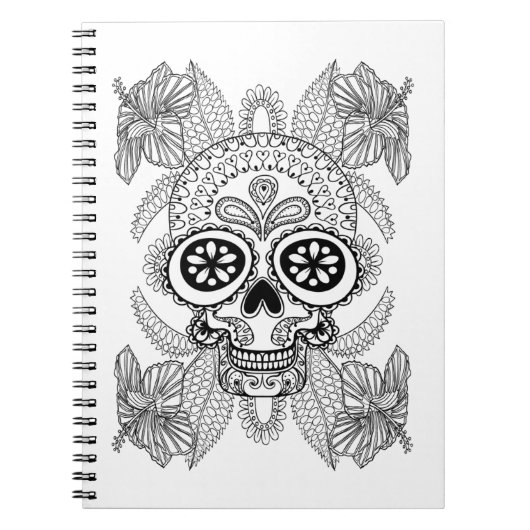 花の刺激を受けたなスカル ノートブック (正面)