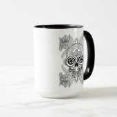 花の刺激を受けたなスカル マグカップ (正面右)